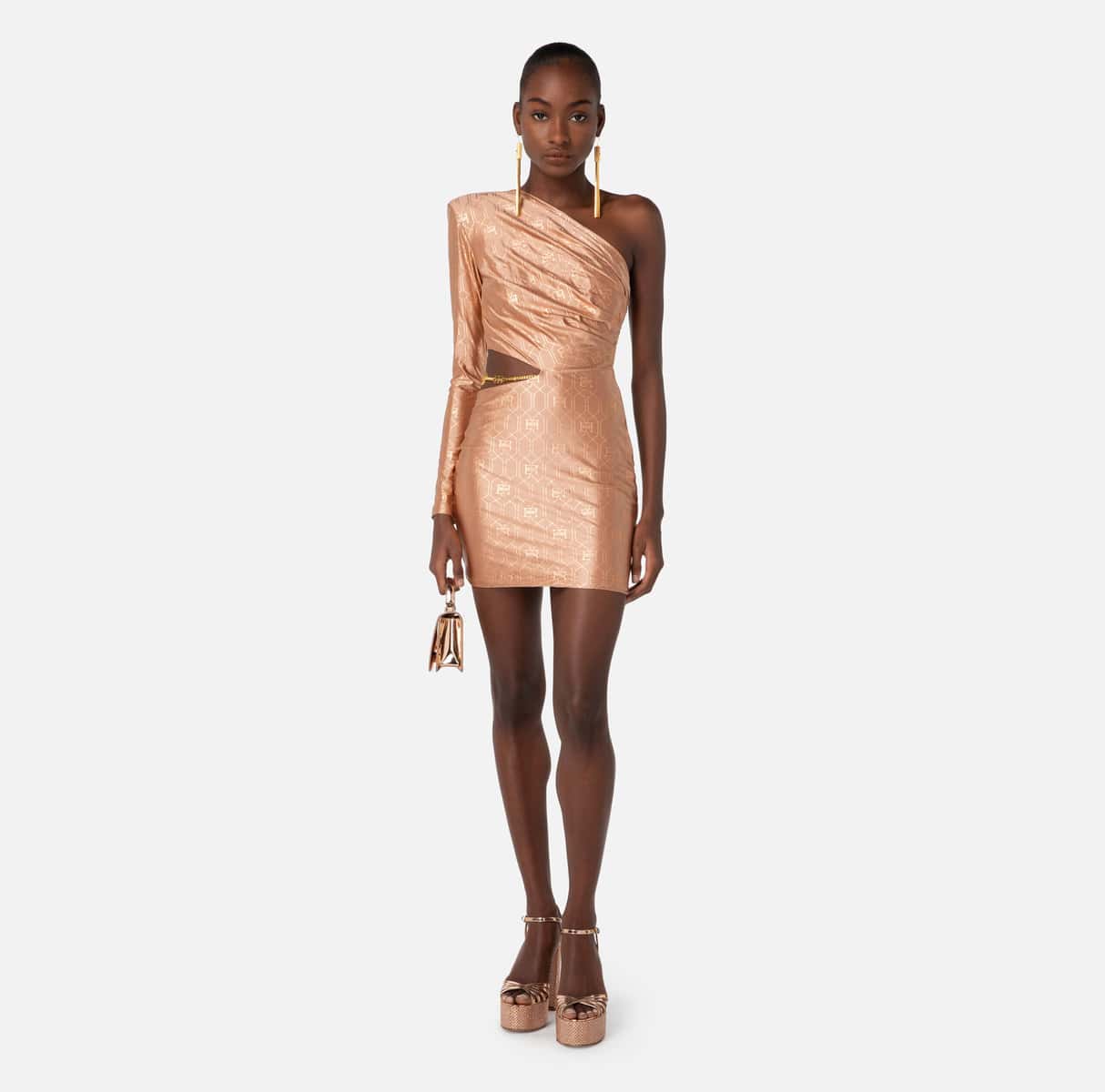 Asymmetric Lycra mini-dress - Image 2